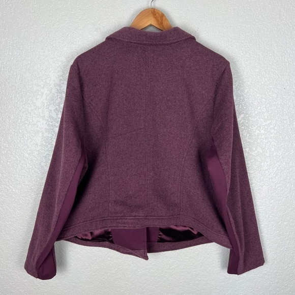 Torrid Purple Moto Jacket 2X - Stretch Knit Panels, Full Zip, Flannel Coat, EUC - Picture 9 of 12